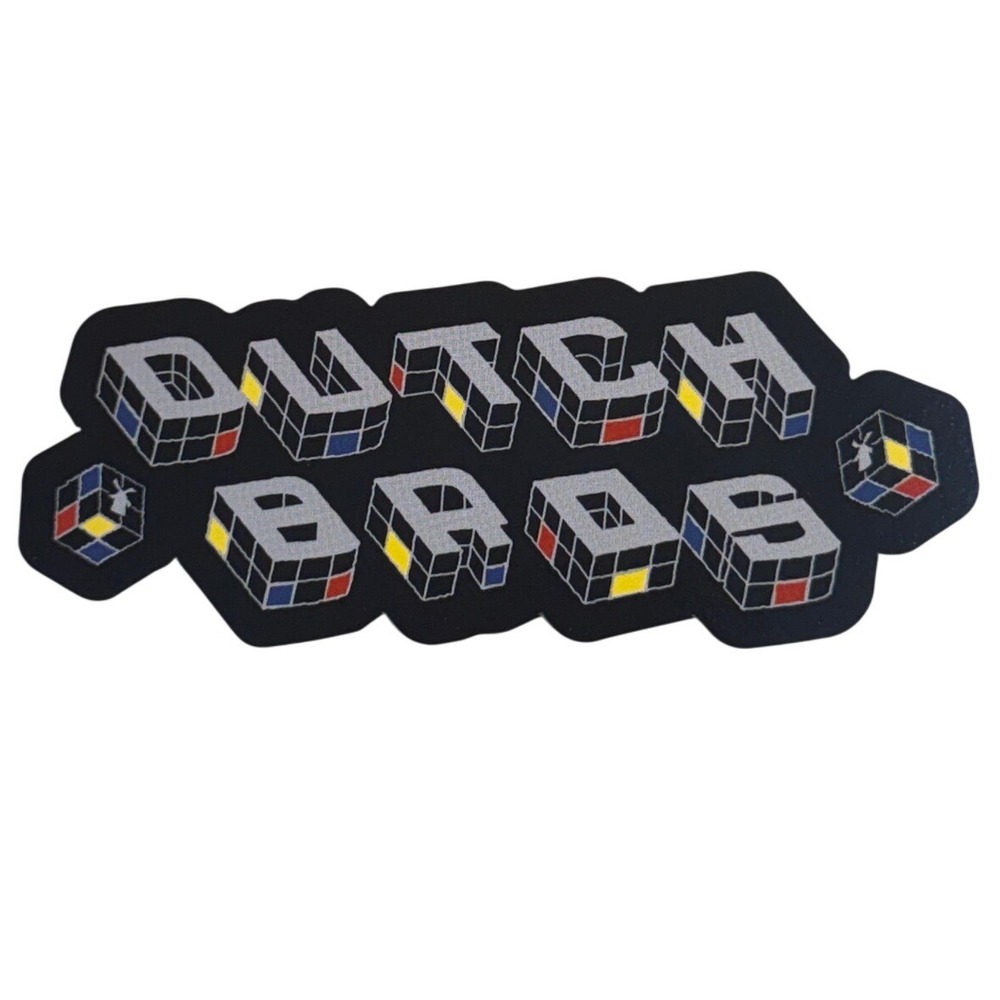 Dutch Bros Coffee Rubiks Cube Font Sticker Black Multi Color Decal